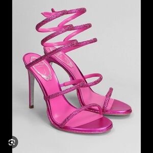 Rene Caovilla Fuchsia Strappy Sandals